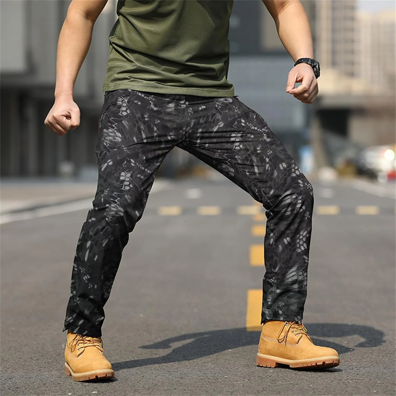 Mens Outdoor Hiking Pants Tactical Military Cargo Pants Slim Fit Waterproof Pant Quick Dry Sweatpants Multi Pockets