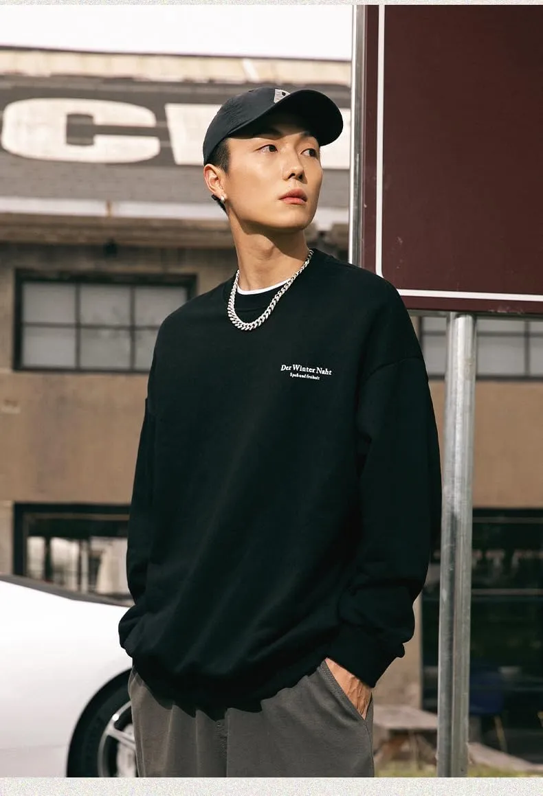 men's Oversized Graphic Letter Print Sweatshirts Crewneck Pullover Heavyweight Hoodies Long Sleeve Streetwear Hoodie