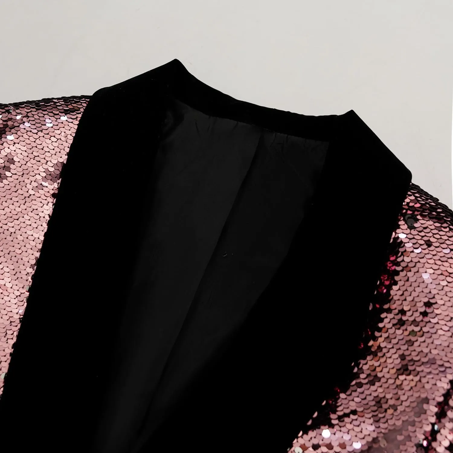Men's Shiny Sequin Blazer Sparkle Metallic Tuxedo Jacket Party Prom Wedding One Button Jacket