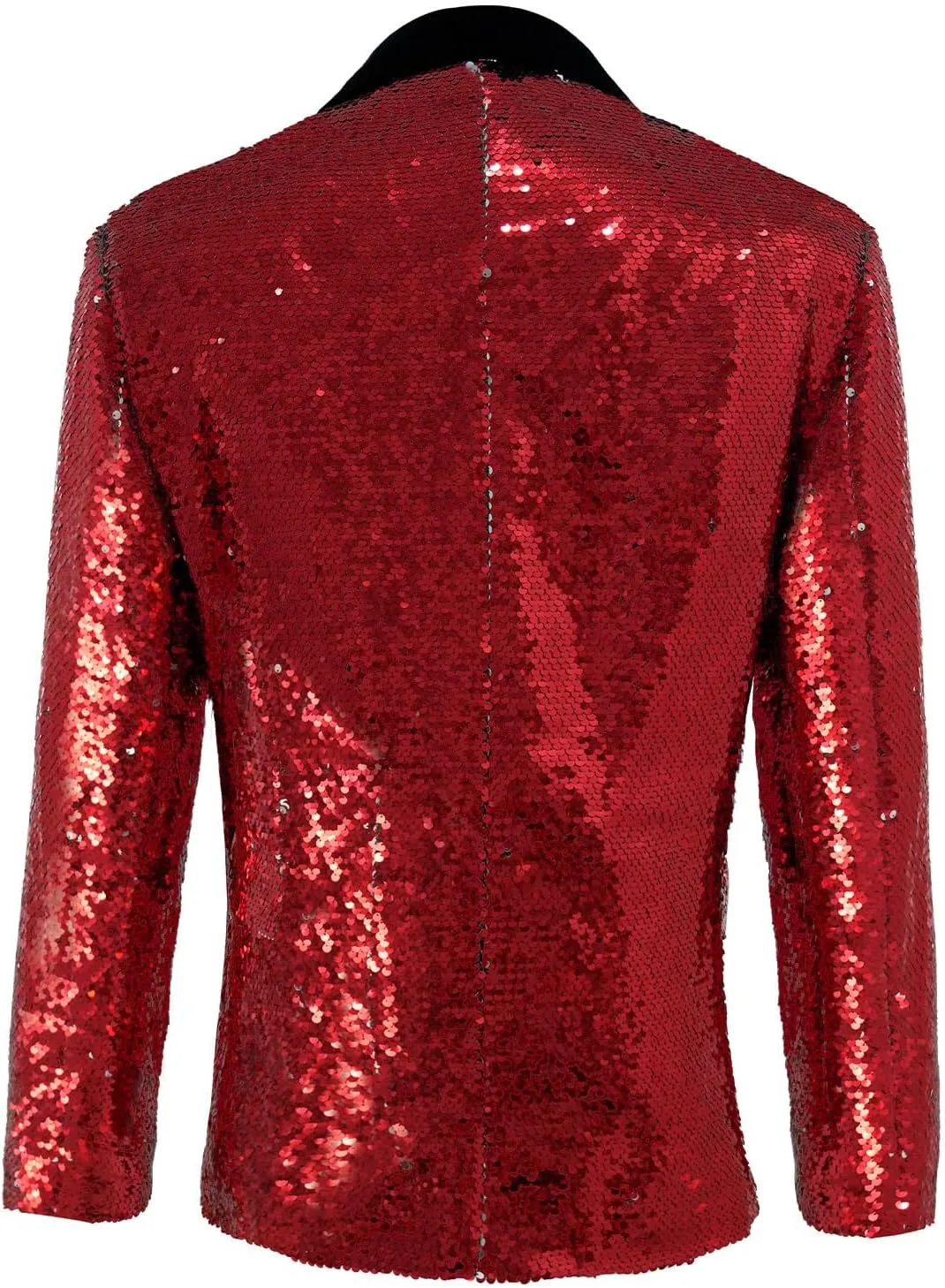 Men's Shiny Sequin Blazer Sparkle Metallic Tuxedo Jacket Party Prom Wedding One Button Jacket