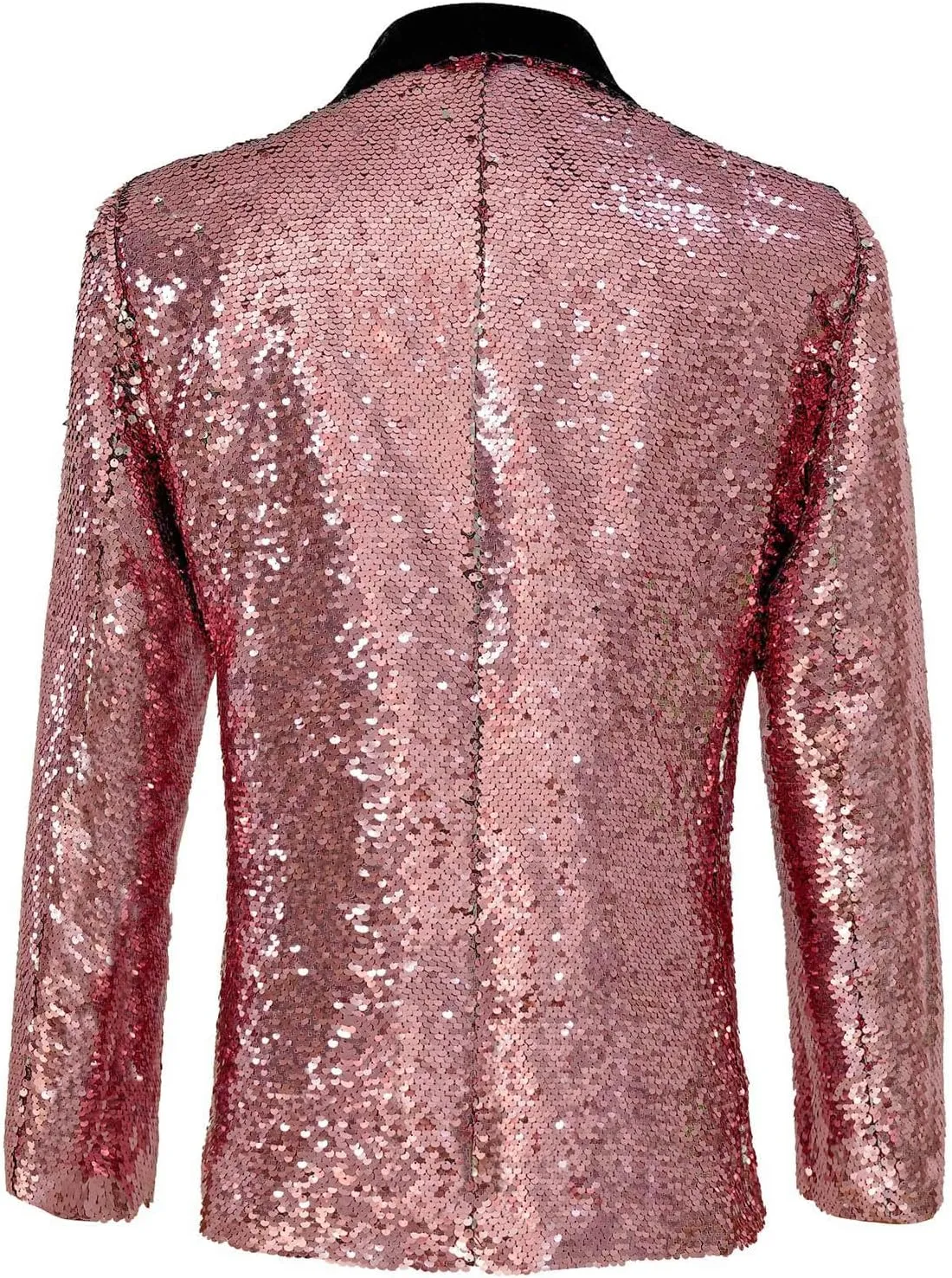 Men's Shiny Sequin Blazer Sparkle Metallic Tuxedo Jacket Party Prom Wedding One Button Jacket