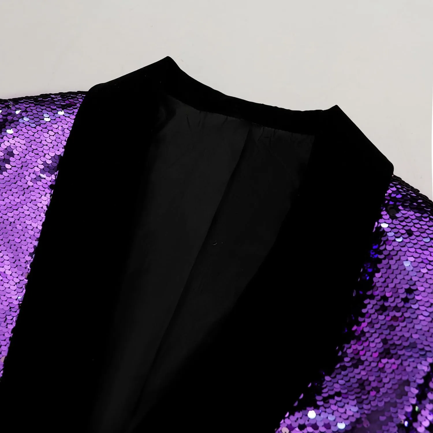 Men's Shiny Sequin Blazer Sparkle Metallic Tuxedo Jacket Party Prom Wedding One Button Jacket