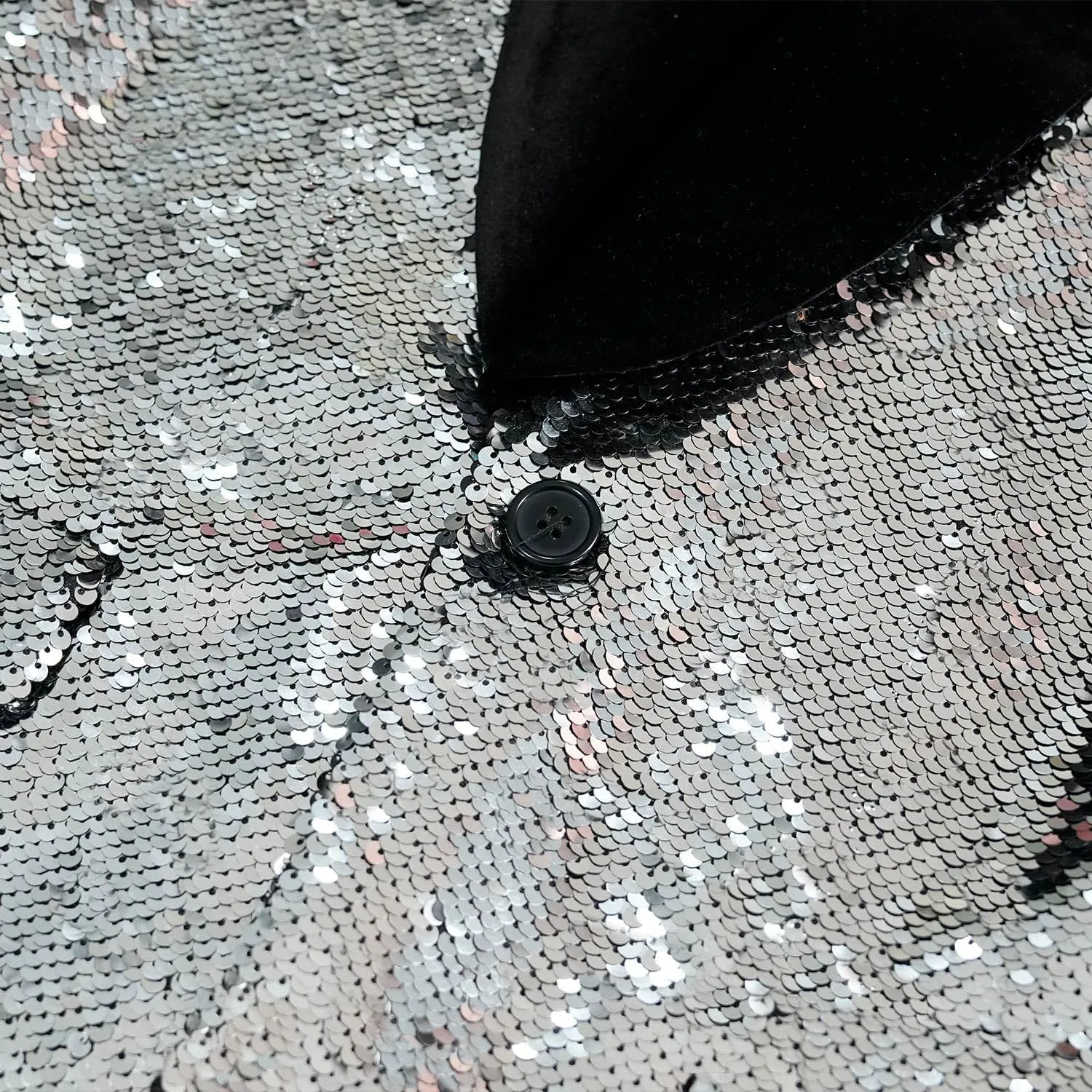 Men's Shiny Sequin Blazer Sparkle Metallic Tuxedo Jacket Party Prom Wedding One Button Jacket