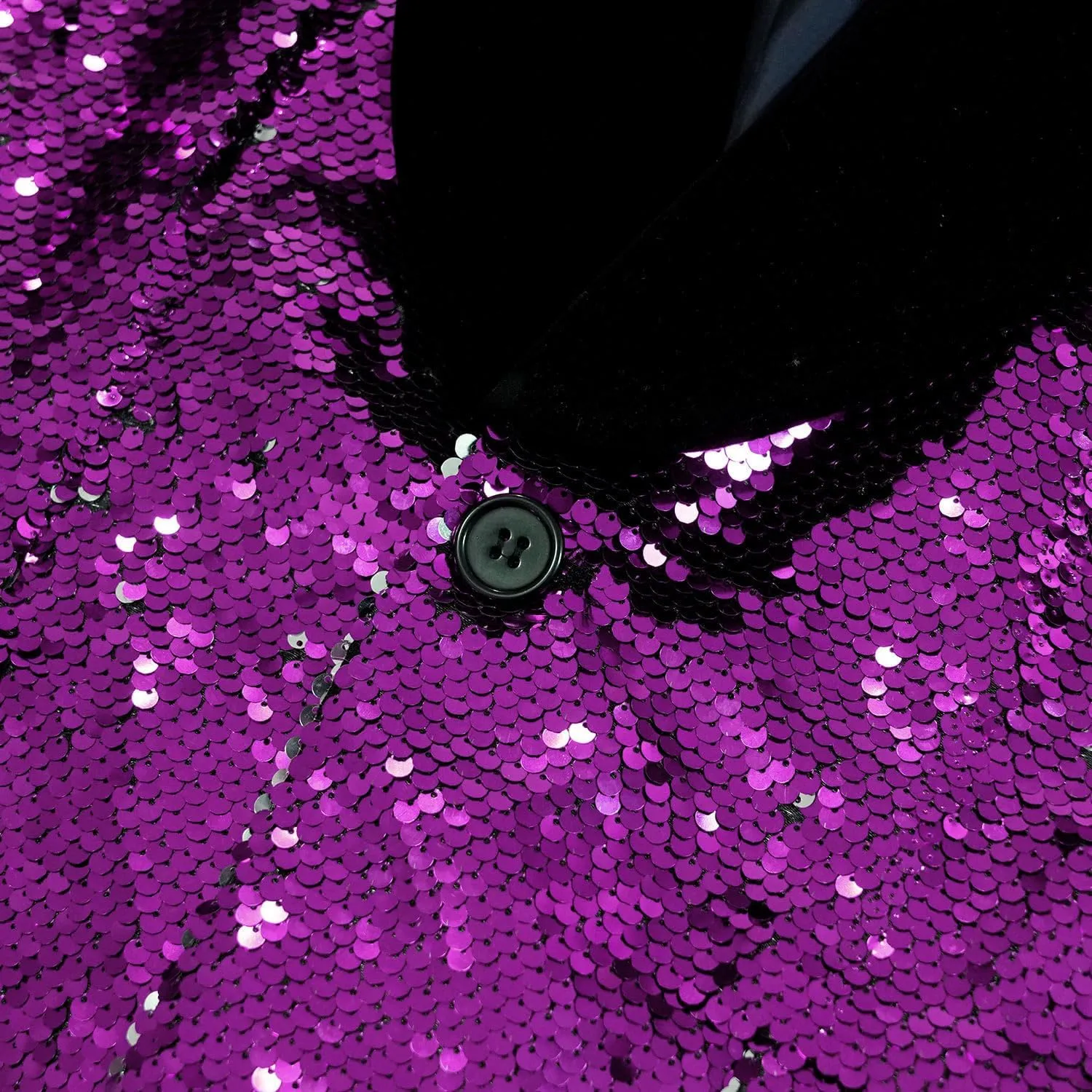 Men's Shiny Sequin Blazer Sparkle Metallic Tuxedo Jacket Party Prom Wedding One Button Jacket