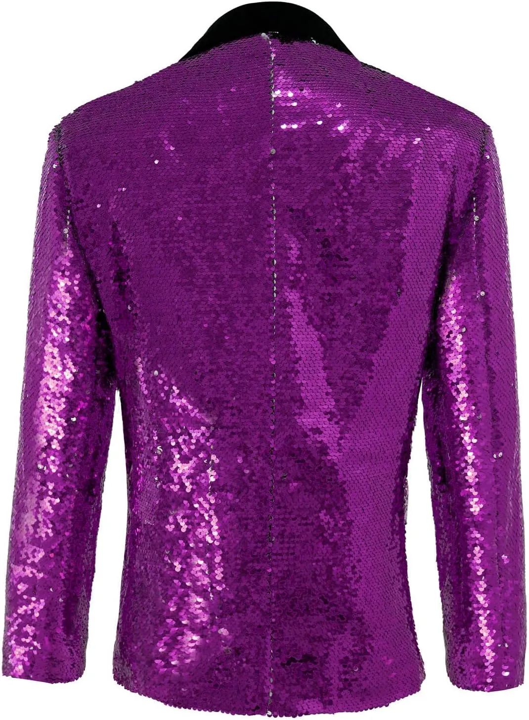 Men's Shiny Sequin Blazer Sparkle Metallic Tuxedo Jacket Party Prom Wedding One Button Jacket