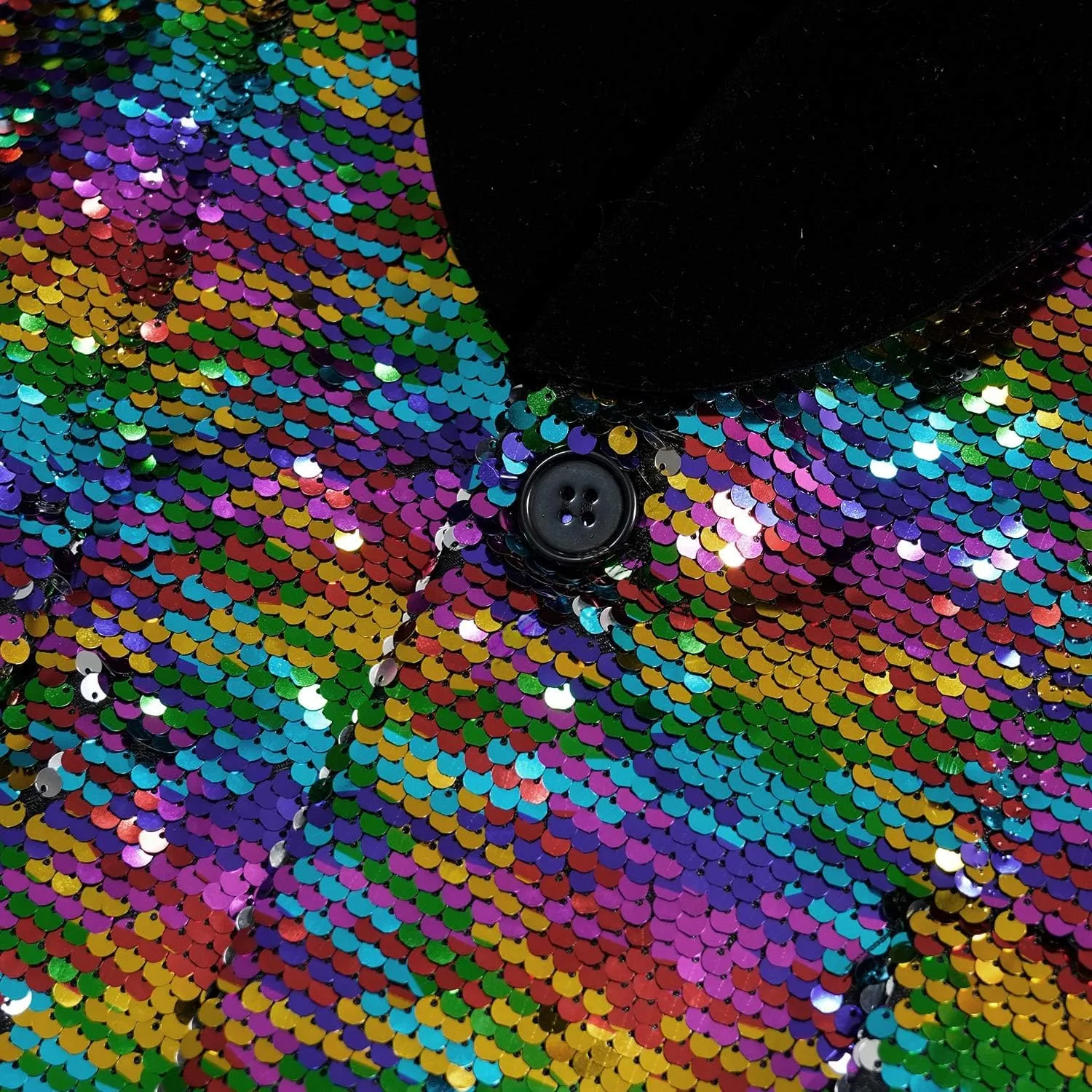 Men's Shiny Sequin Blazer Sparkle Metallic Tuxedo Jacket Party Prom Wedding One Button Jacket