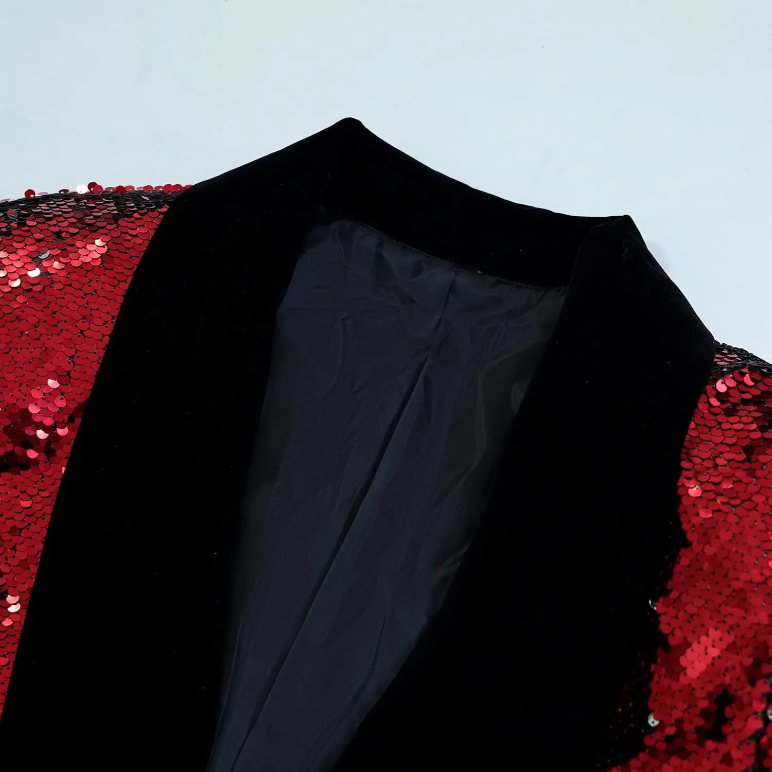 Men's Shiny Sequin Blazer Sparkle Metallic Tuxedo Jacket Party Prom Wedding One Button Jacket
