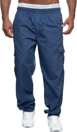 Mens Sweatpants with Pockets Cargo Sweatpants Open Bottom Straight Leg Casual Loose Fit Baggy Athletic Jogger Pants