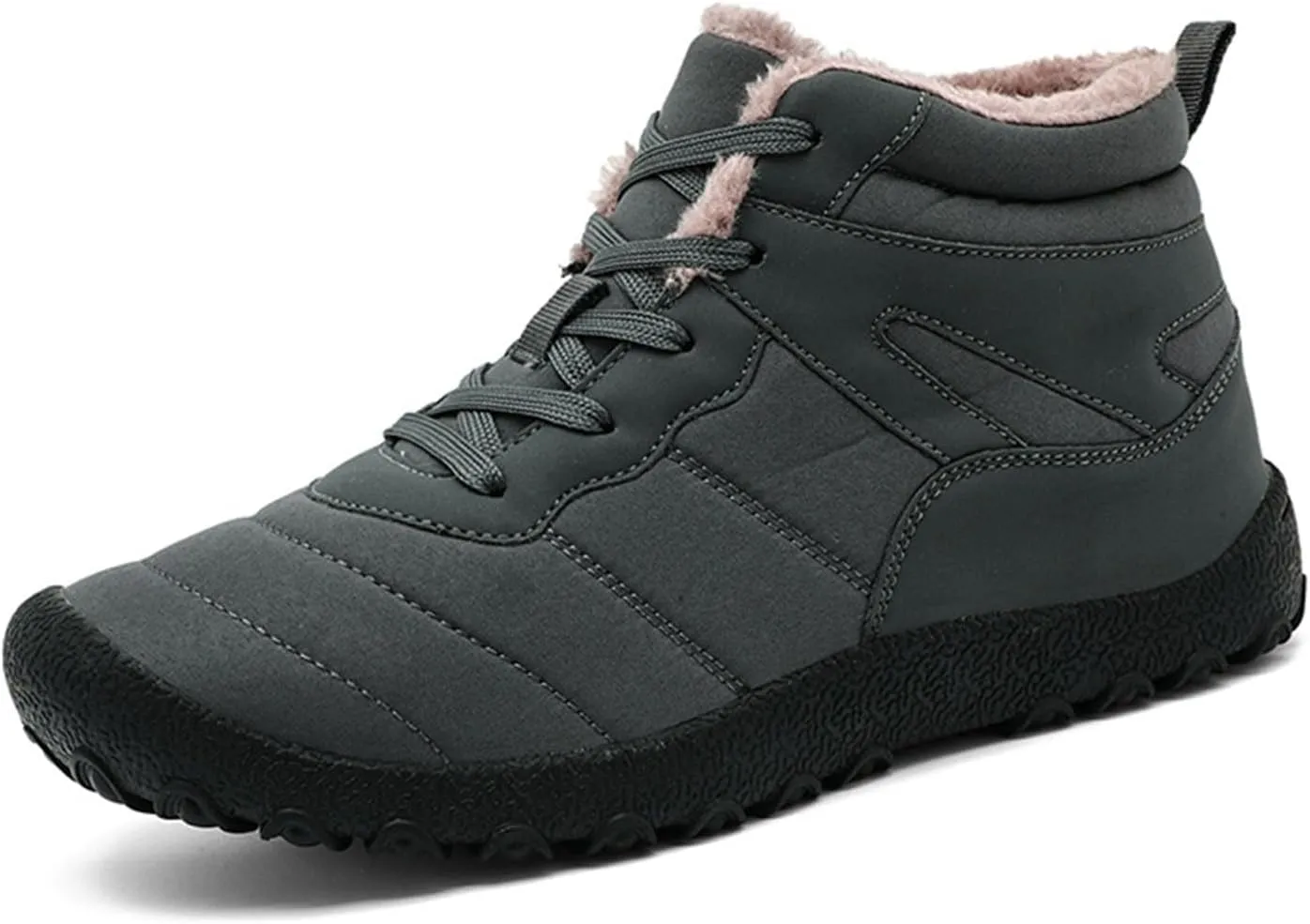 Men's Work Boots Slip On Hiking Sneakers Fur Lined Ankle Boot Women's Workout Shoes Slip Resistant Platform Shoes Composite Toe Botas Hike Grounded Footwear