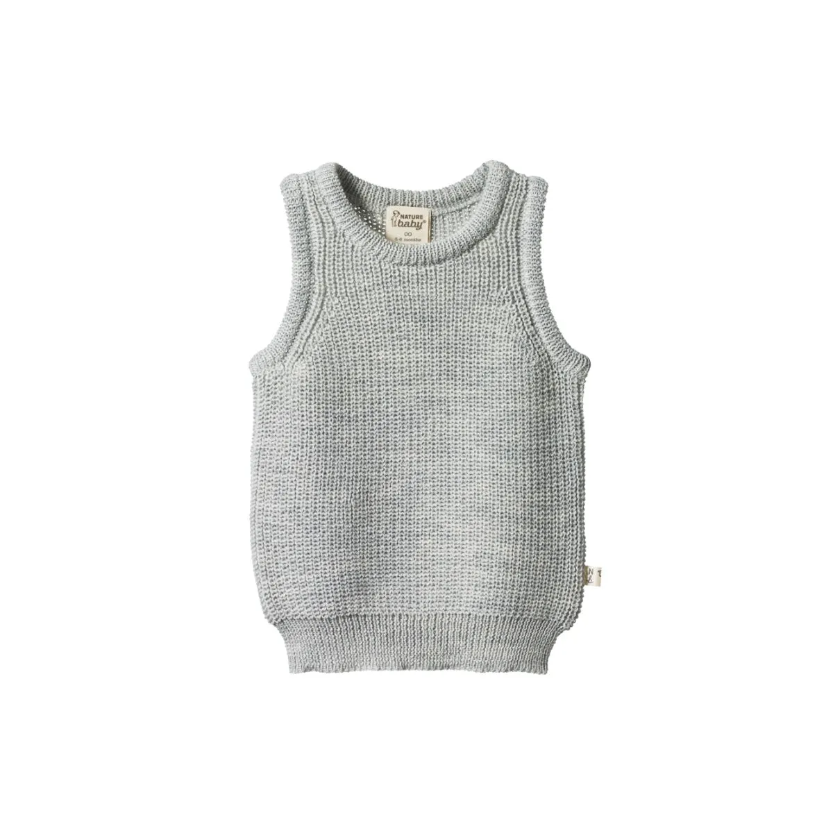 Merino Knit Vest - Light Grey Marle