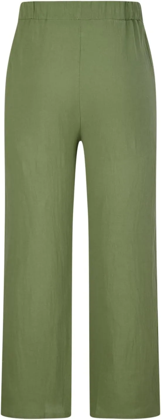 Muscularfit Cotton Pants for Men 2023 Casual Loose Drawstring Elastic Waist Solid Trousers Fashion Print Straight Legs Pocket