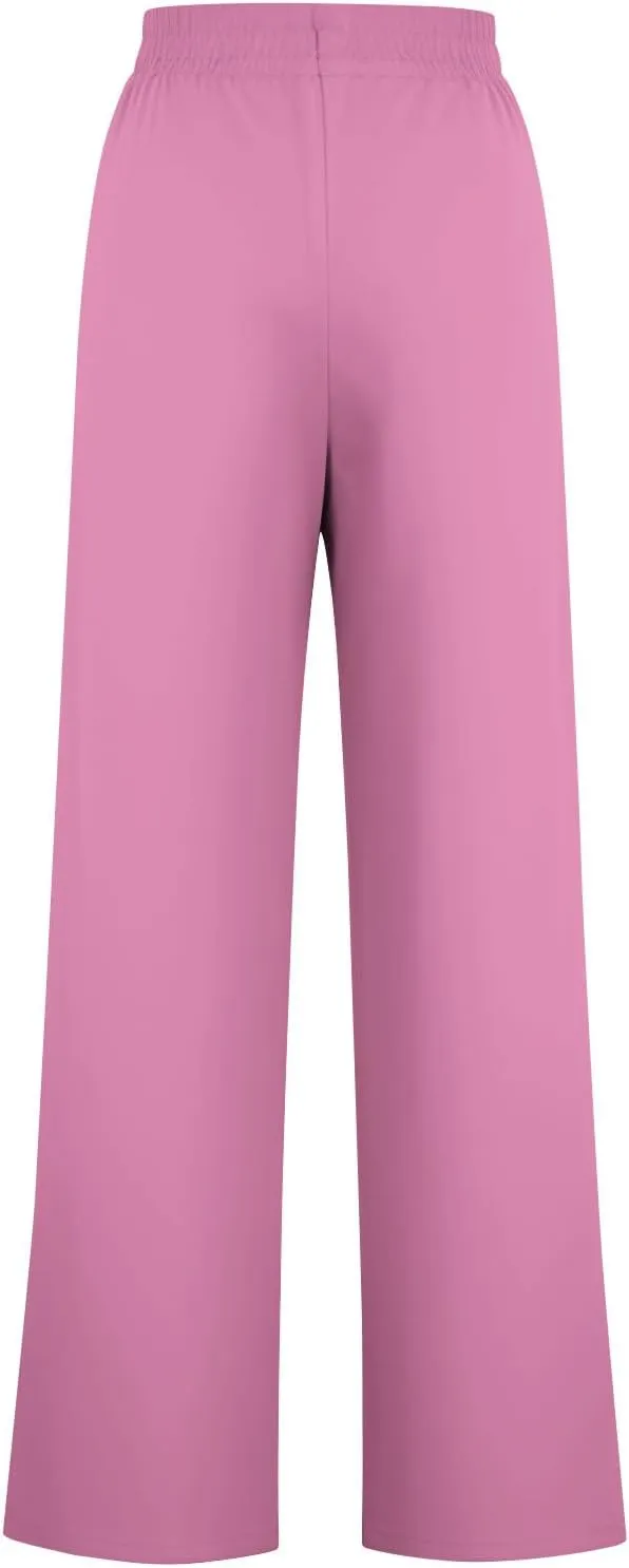 Palazzo Pants for Women Straight Wide Leg Pants Drawstring High Waist Trousers Spring Fashion Lounge Pants with Pocket