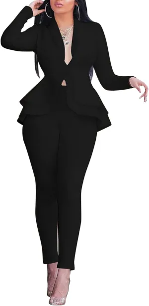 Pants Suits for Women Dressy Sexy 2023 Trendy Blazer and Pants Set Business Wedding Pant Suits Formal 2 Piece Outfits