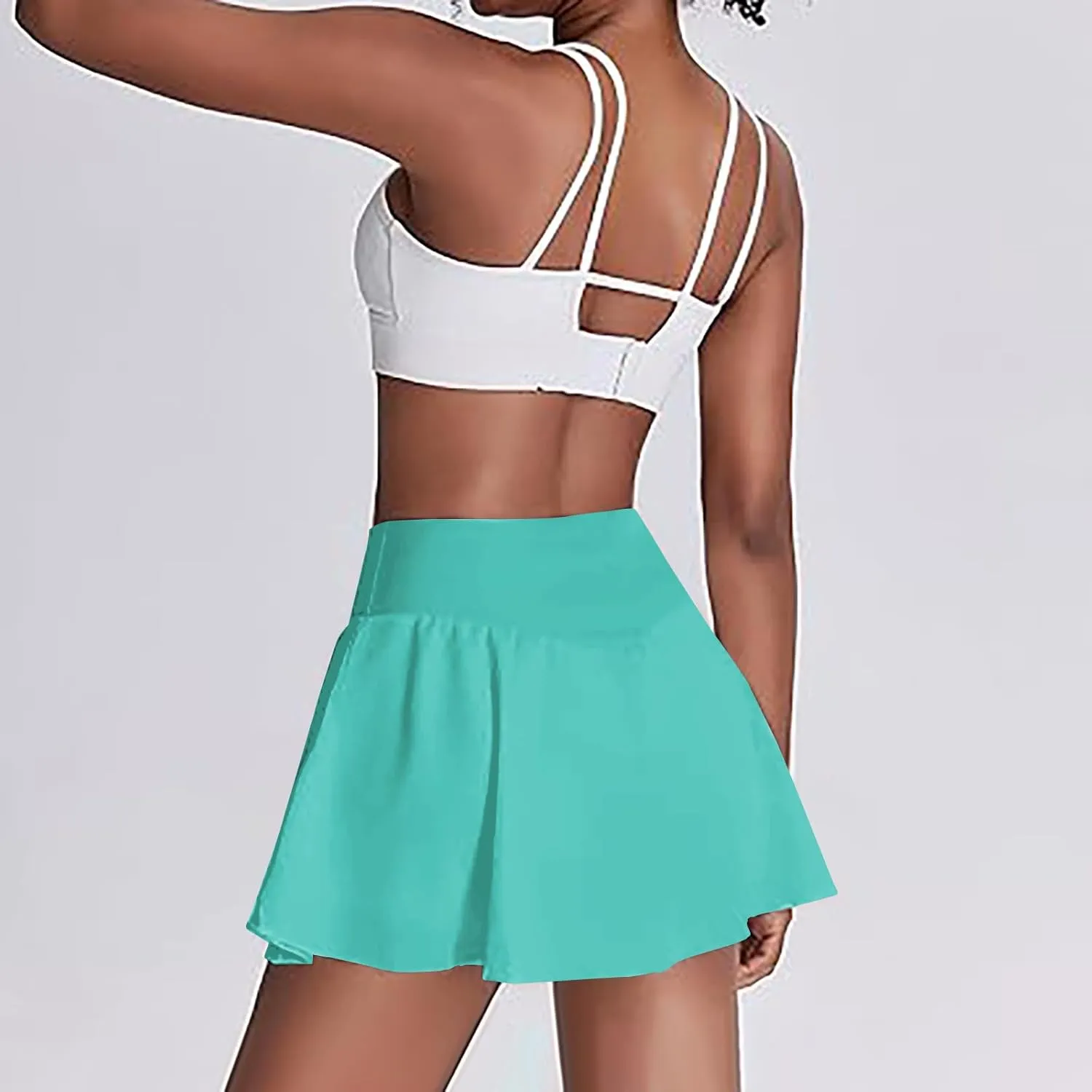 Pleated Tennis Skirts for Women High Waisted Golf Skorts Tummy Control Cheerleading Skirts Active Athletic Skort