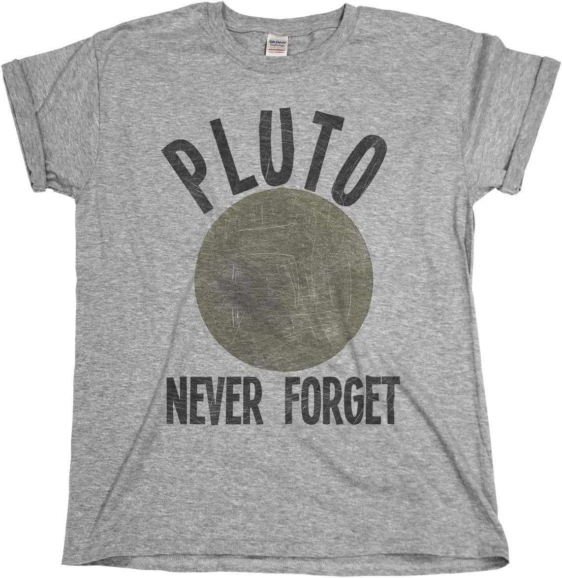 Pluto Never Forget - Mens or Womens Organic Cotton Planet Space Novelty T-Shirt