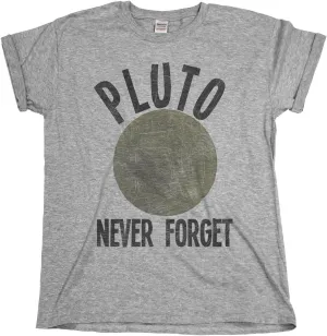 Pluto Never Forget - Mens or Womens Organic Cotton Planet Space Novelty T-Shirt