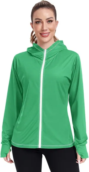 Purple Womens UPF Hoodie UPF 50  Sun Protection Jacket Hooded Women's Hoodie Rash Guard