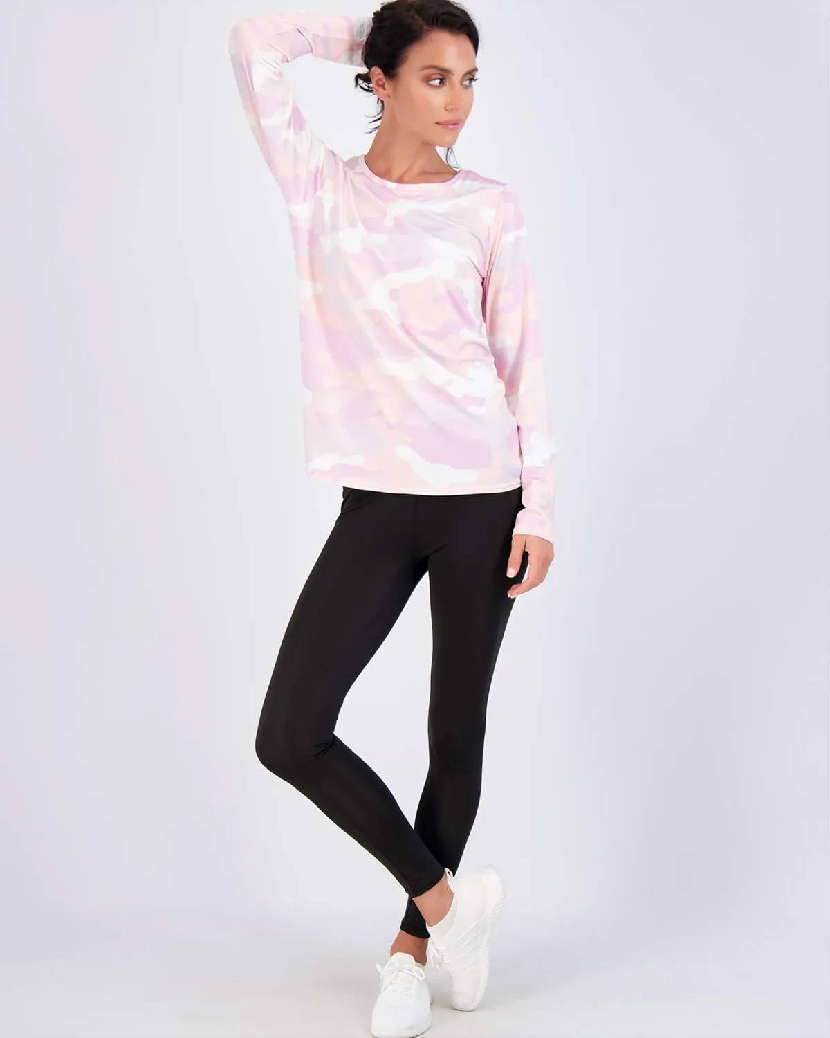Real Essentials 4 Pack: Women's Dry-Fit Tech Stretch Long-Sleeve Athletic Workout T-Shirt (Available in Plus Size)