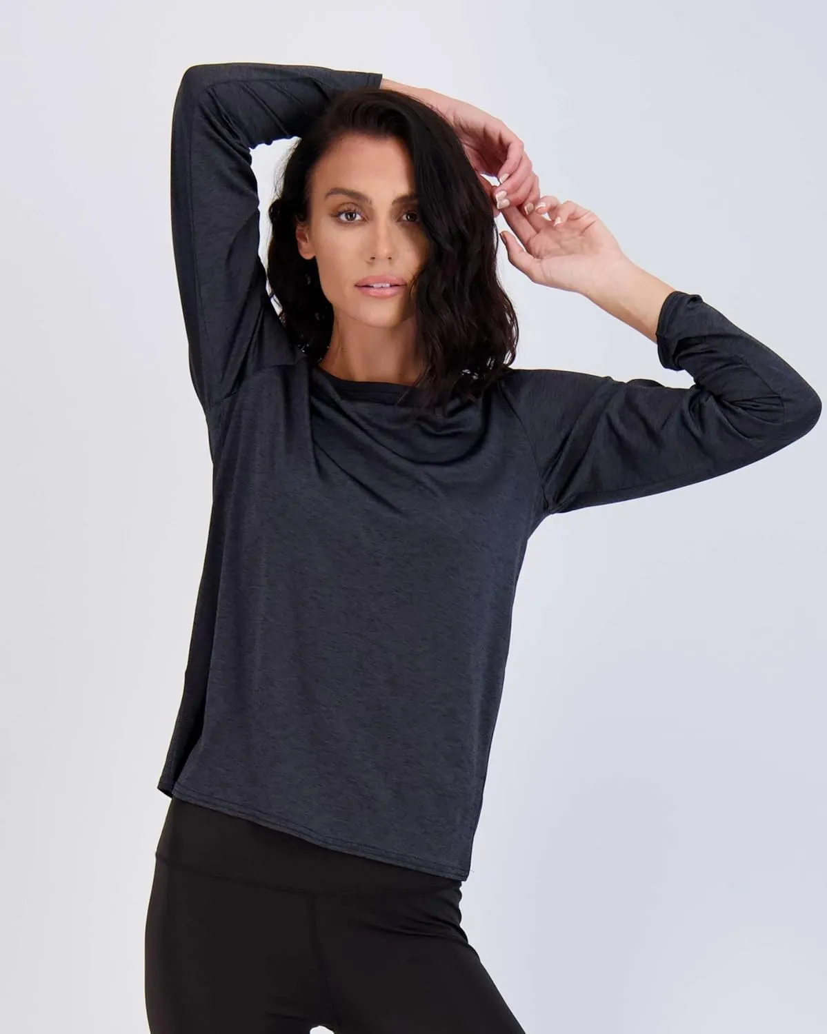 Real Essentials 4 Pack: Women's Dry-Fit Tech Stretch Long-Sleeve Athletic Workout T-Shirt (Available in Plus Size)
