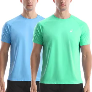 Roadbox Men's Rash Guard Short Sleeve, UPF 50  UV Sun Protection Swim Shirts, Quick Dry Lightweight Water Surf Beach T-Shirt