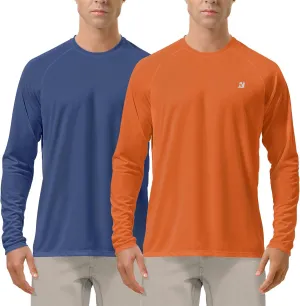 Roadbox Mens UPF 50  UV Sun Protection Shirts Outdoor Long Sleeve SPF Rash Guard for Fishing Hiking Swimming Running