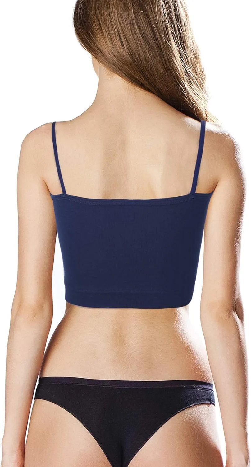 SATINIOR 6 Pack Women Crop Tops Cropped Tank Top Bundle Sleeveless Spaghetti Strap for Sports Yoga