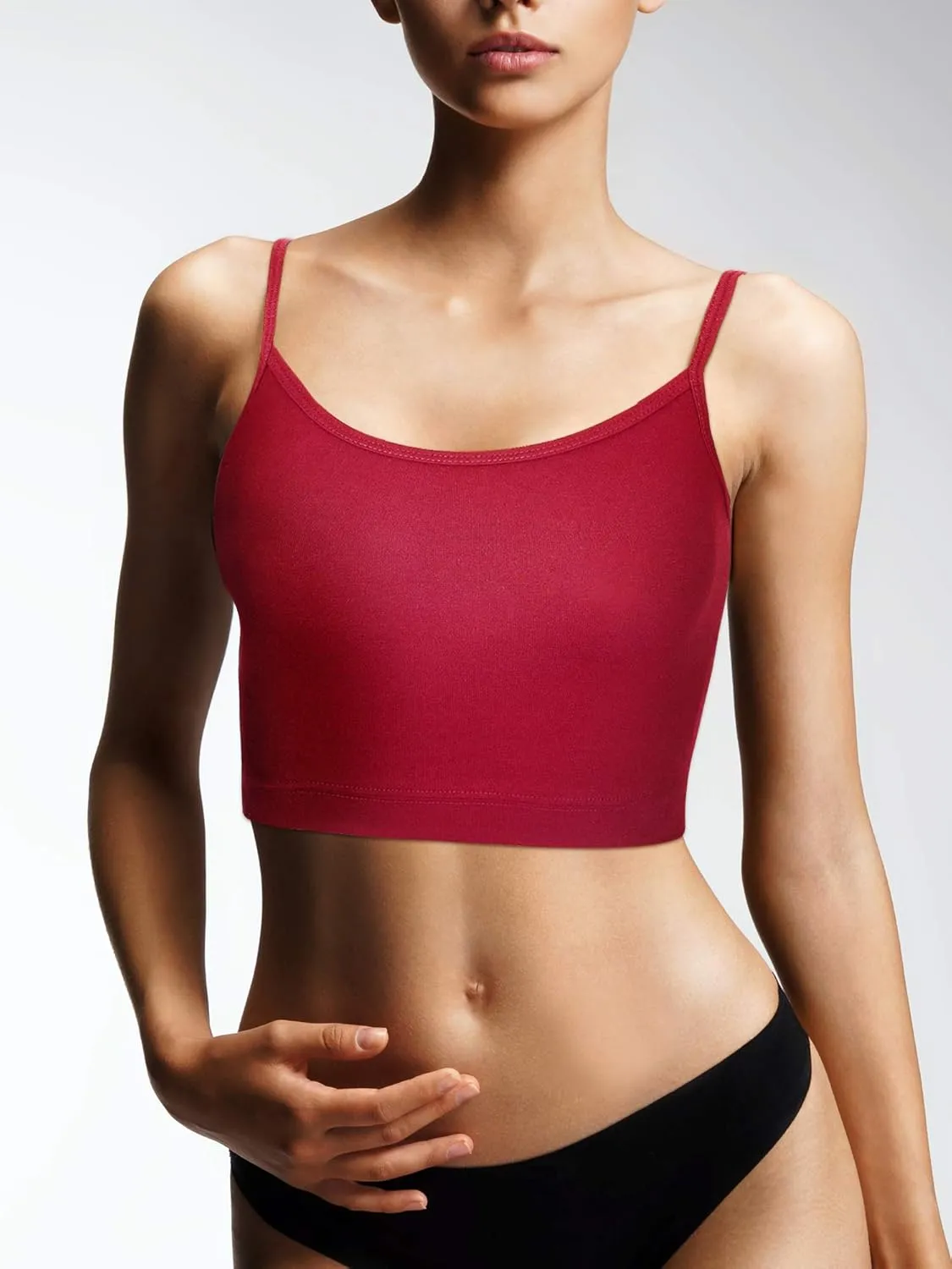 SATINIOR 6 Pack Women Crop Tops Cropped Tank Top Bundle Sleeveless Spaghetti Strap for Sports Yoga