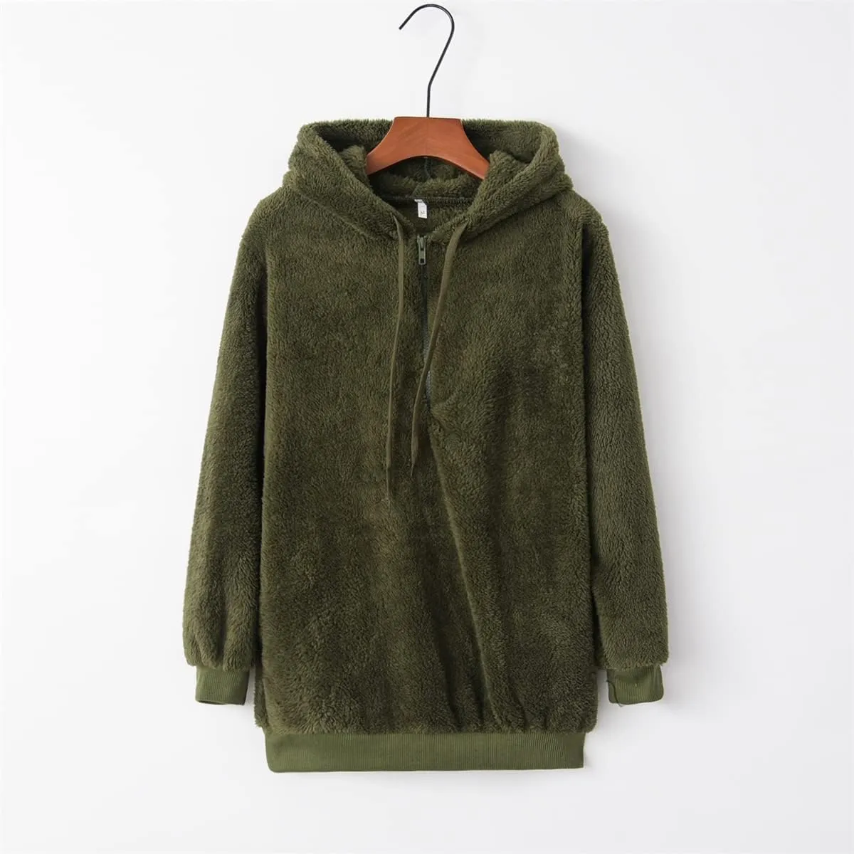Sherpa Pullover Womens Fleece Sweatshirts Fuzzy Hoodies Fall Outfits Sport Oversized Hoodie Cozy Outerwear with Pocket