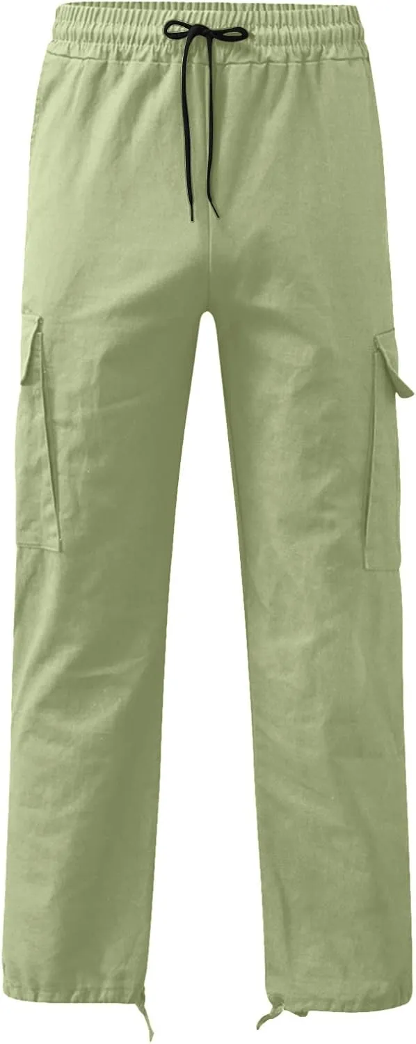 SMIDOW Mens Cargo Pants Relaxed Fit Elastic Waist Casual Loose Joggers Workout Athletic Pant Trousers Trendy Sweatpants