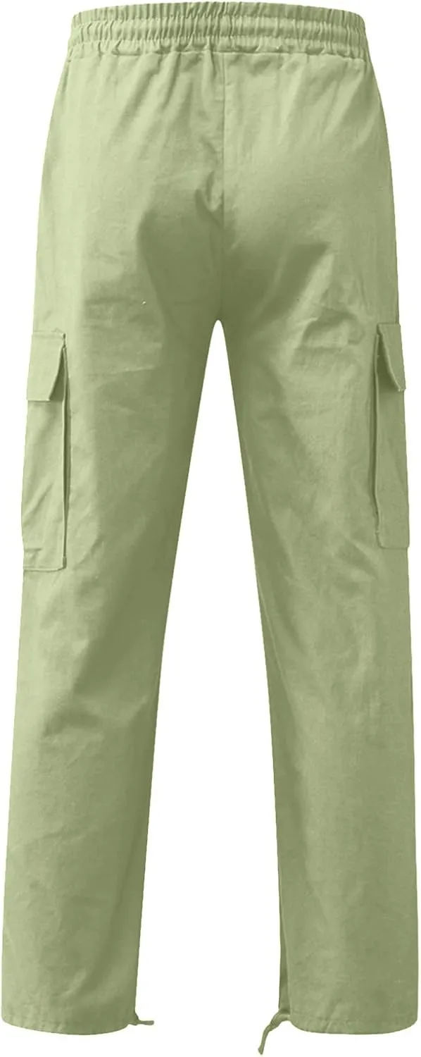 SMIDOW Mens Cargo Pants Relaxed Fit Elastic Waist Casual Loose Joggers Workout Athletic Pant Trousers Trendy Sweatpants