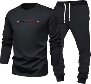 SOLY HUX Men's 2 Piece Tracksuit Outfits Letter Graphic Long Sleeve T Shirt Tops and Sweatpants Set