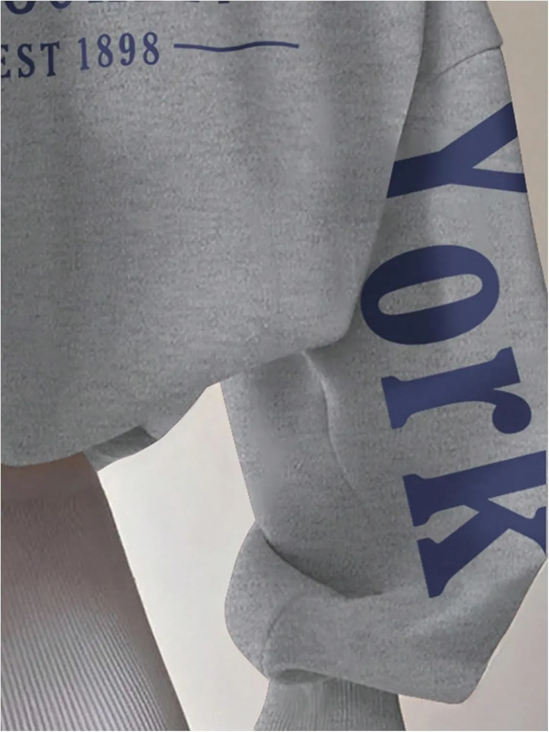SOLY HUX Women's Oversized Preppy Sweatshirts Letter Graphic Crew Neck Long Sleeve Pullover Tops