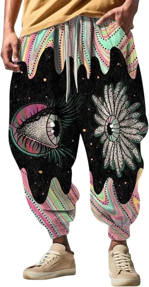 Sweatpants Fun Print Fashion Street Feel Casual Sweatpants Baggy Elastic Waist Novelty Pant Casual Pants Men