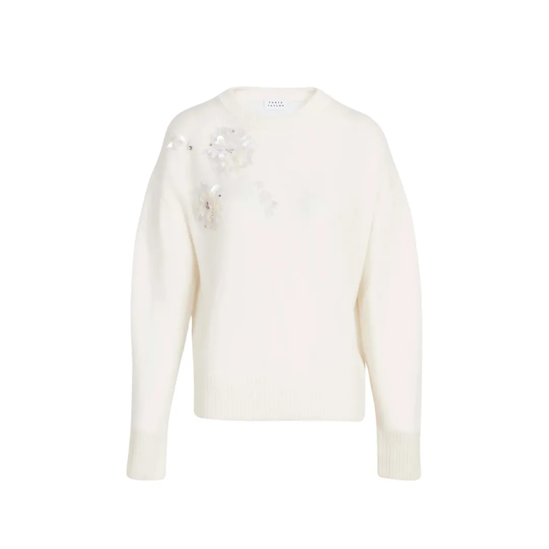 TANYA TAYLOR LEXIA EMBELLISHED SWEATER