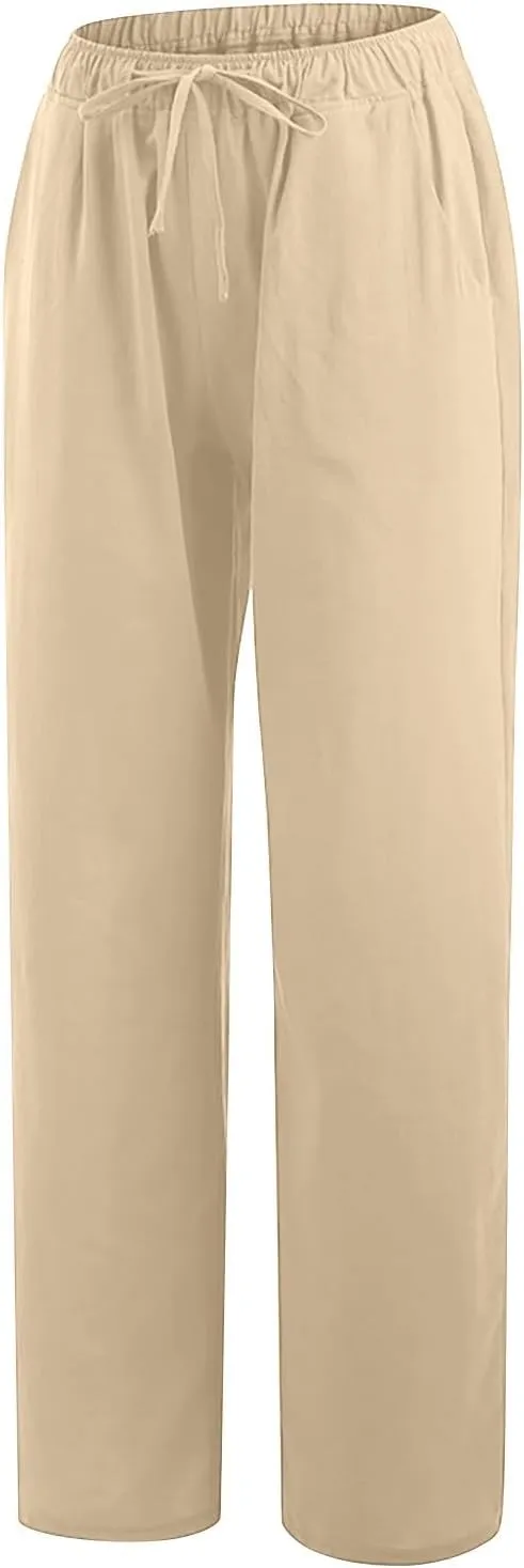 TARIENDY Womens Summer High Waisted Palazzo Pants Wide Leg Long Lounge Pant Casual Beach Vacation Trousers with Pockets