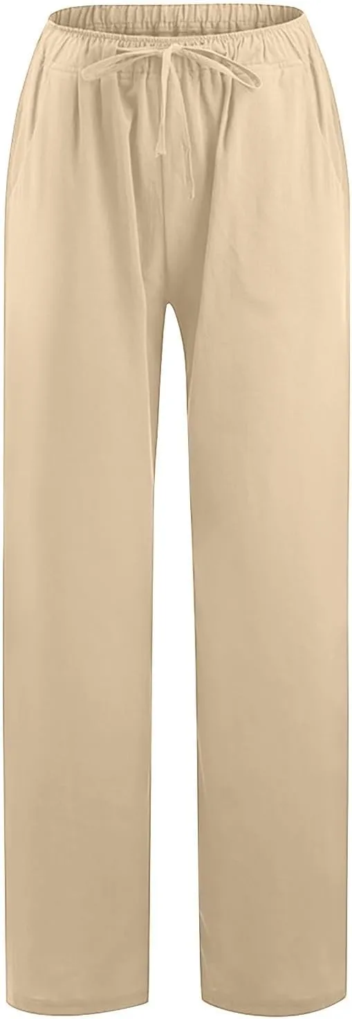 TARIENDY Womens Summer High Waisted Palazzo Pants Wide Leg Long Lounge Pant Casual Beach Vacation Trousers with Pockets