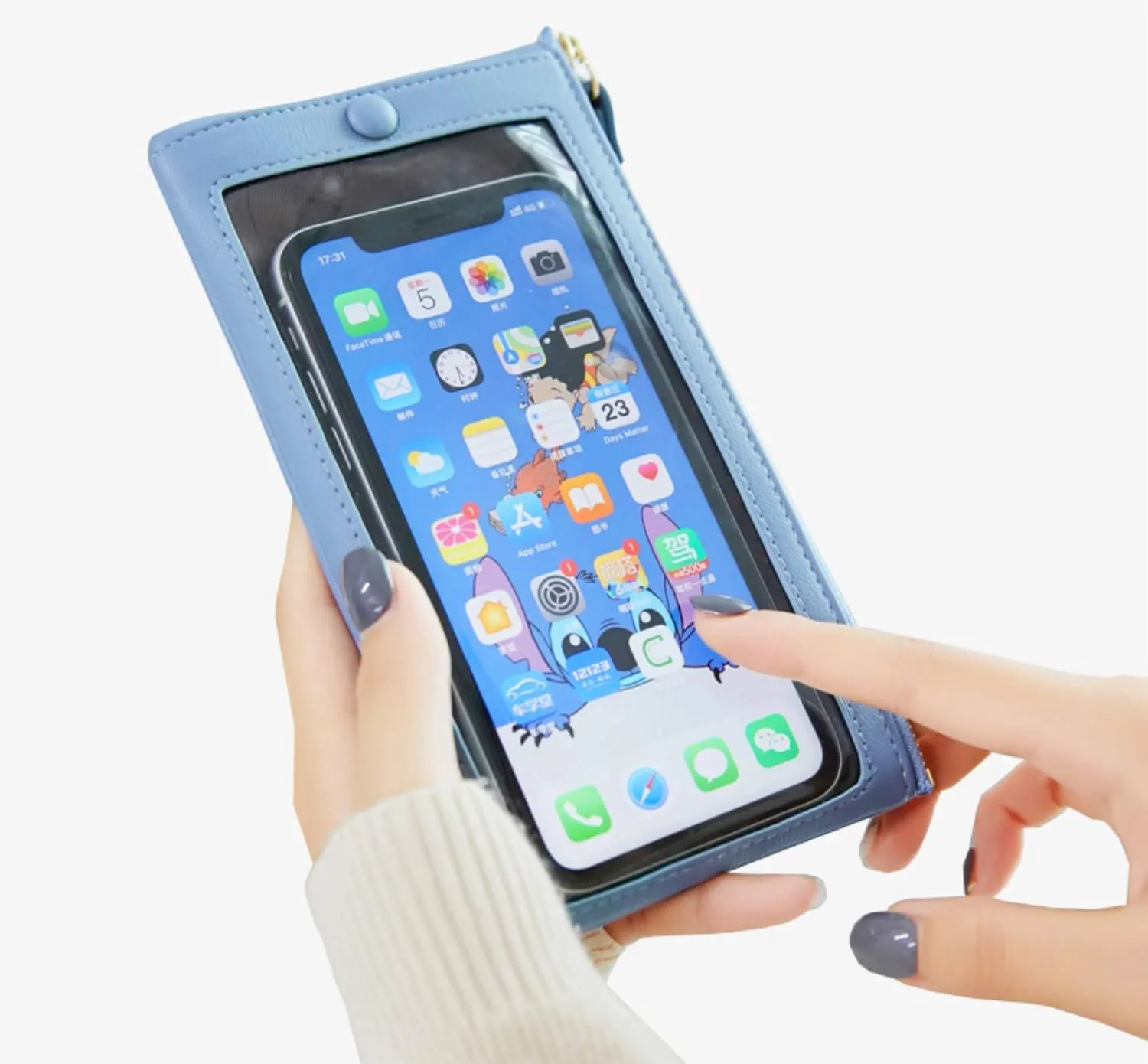 Touch Screen Phone Clutch Bag Case Leather Wristlet Handbag Wallet for Women Girls