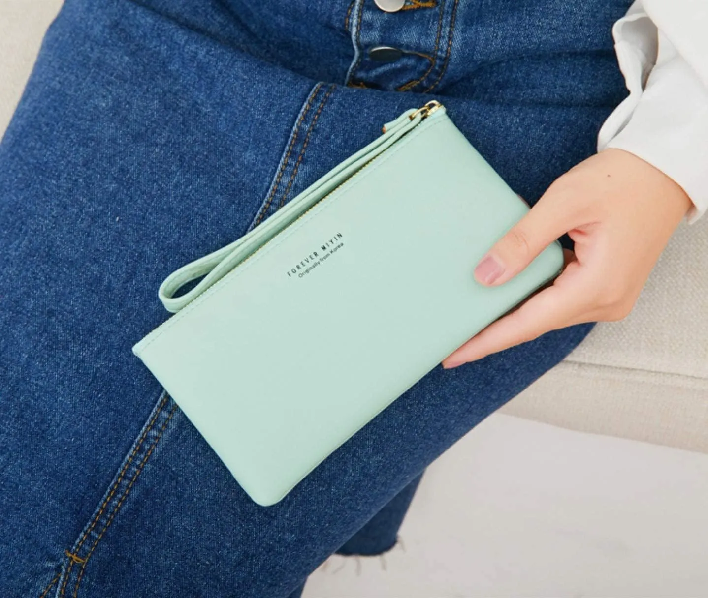 Touch Screen Phone Clutch Bag Case Leather Wristlet Handbag Wallet for Women Girls