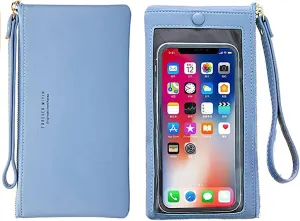 Touch Screen Phone Clutch Bag Case Leather Wristlet Handbag Wallet for Women Girls