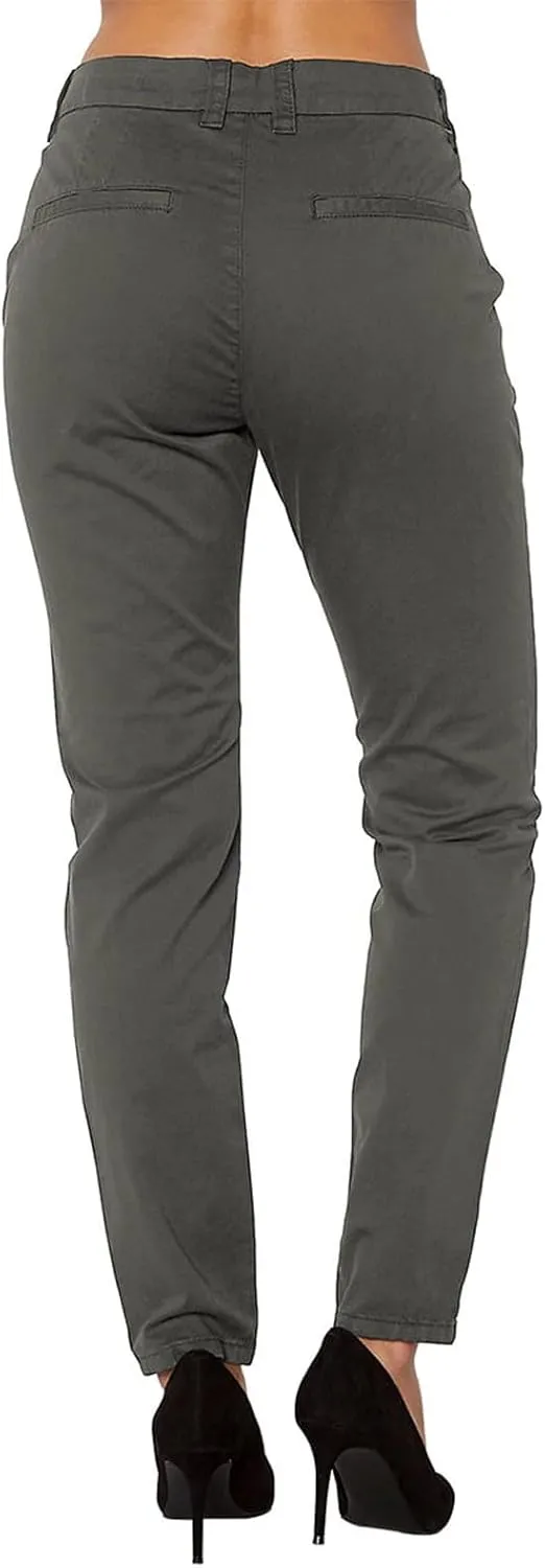 Trendy Business Casual Pants for Women 2024 Button Waist Solid Color Slim Trousers with Pockets Summer Work Pants