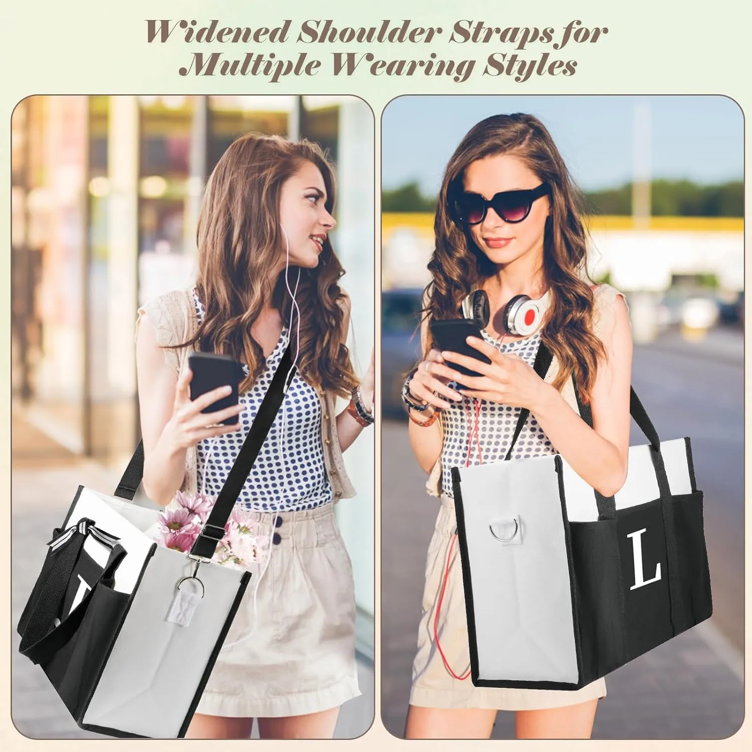 TRSODD Birthday Gifts for Women Mothers Day Gifts for Mom Wife Grandma Daughter Sister Teacher Bridesmaid Tote Bag and Makeup Bag C