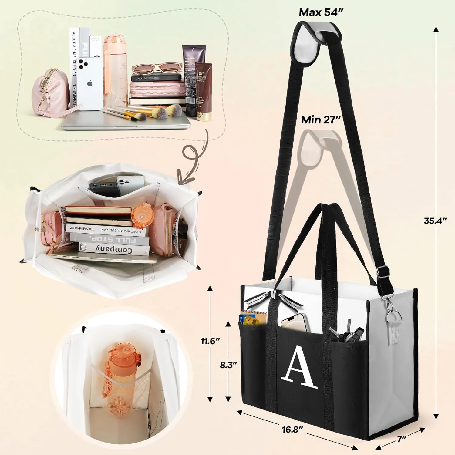 TRSODD Birthday Gifts for Women Mothers Day Gifts for Mom Wife Grandma Daughter Sister Teacher Bridesmaid Tote Bag and Makeup Bag C