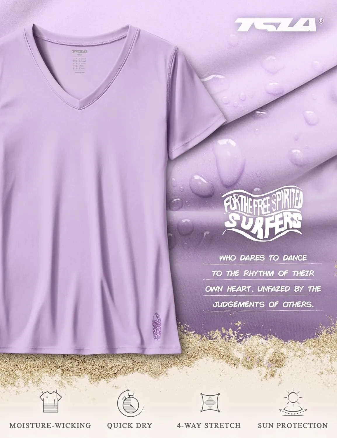 TSLA Women's UPF 50  V-Neck Swim Shirts, UV Sun Protection Short Sleeve Rashguard, Outdoor Summer Athletic Workout Tops