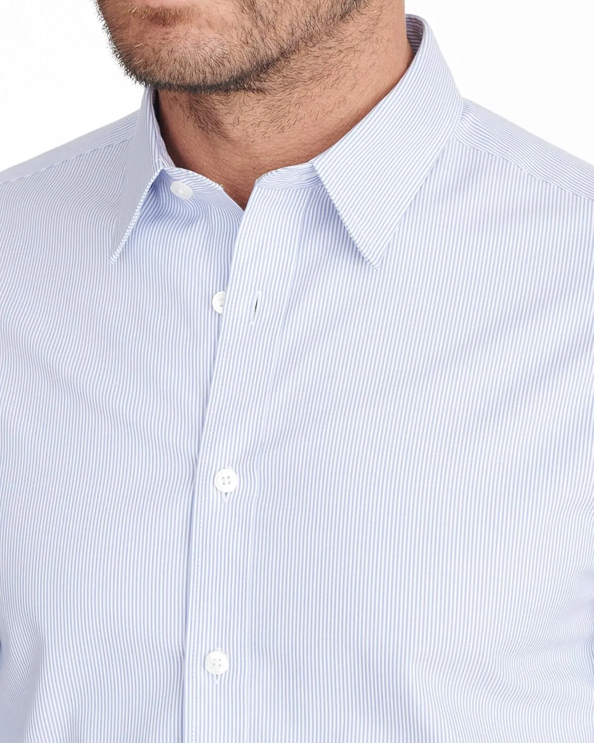 UNTUCKit Bordeaux - Untucked Shirt for Men, Long Sleeve, Wrinkle-Free, Blue, Regular Fit