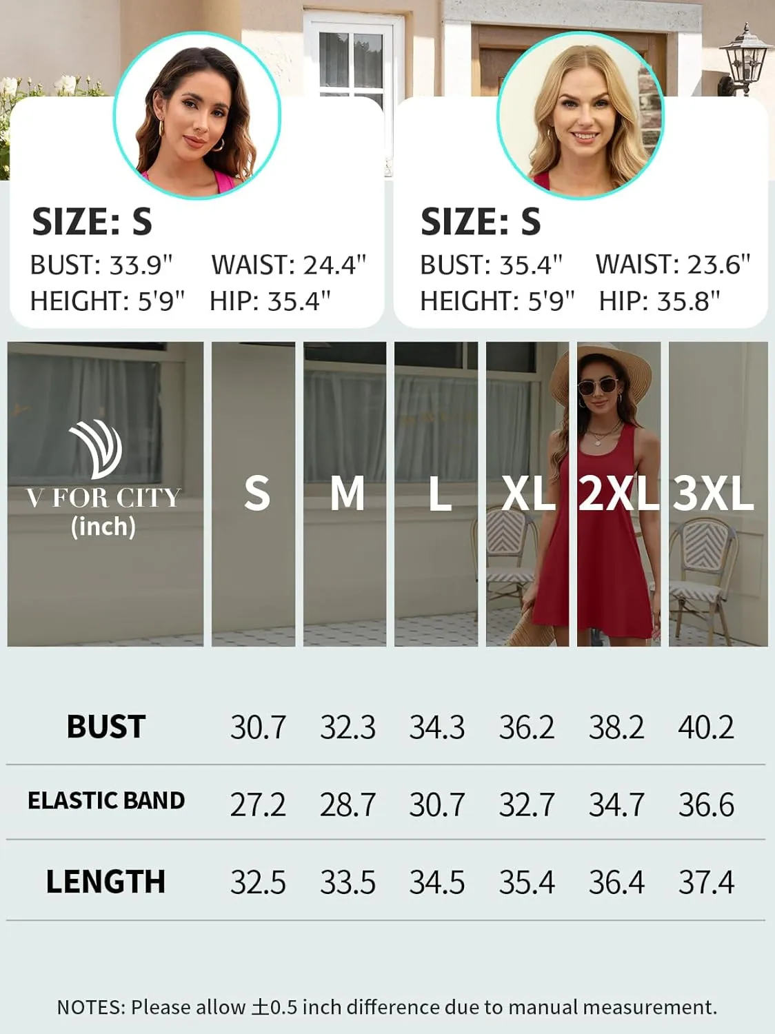 V FOR CITY Summer Dresses with Built in Bra Women Pockets Beach Sundress Casual Loose Sleeveless Racerback Tank Dress