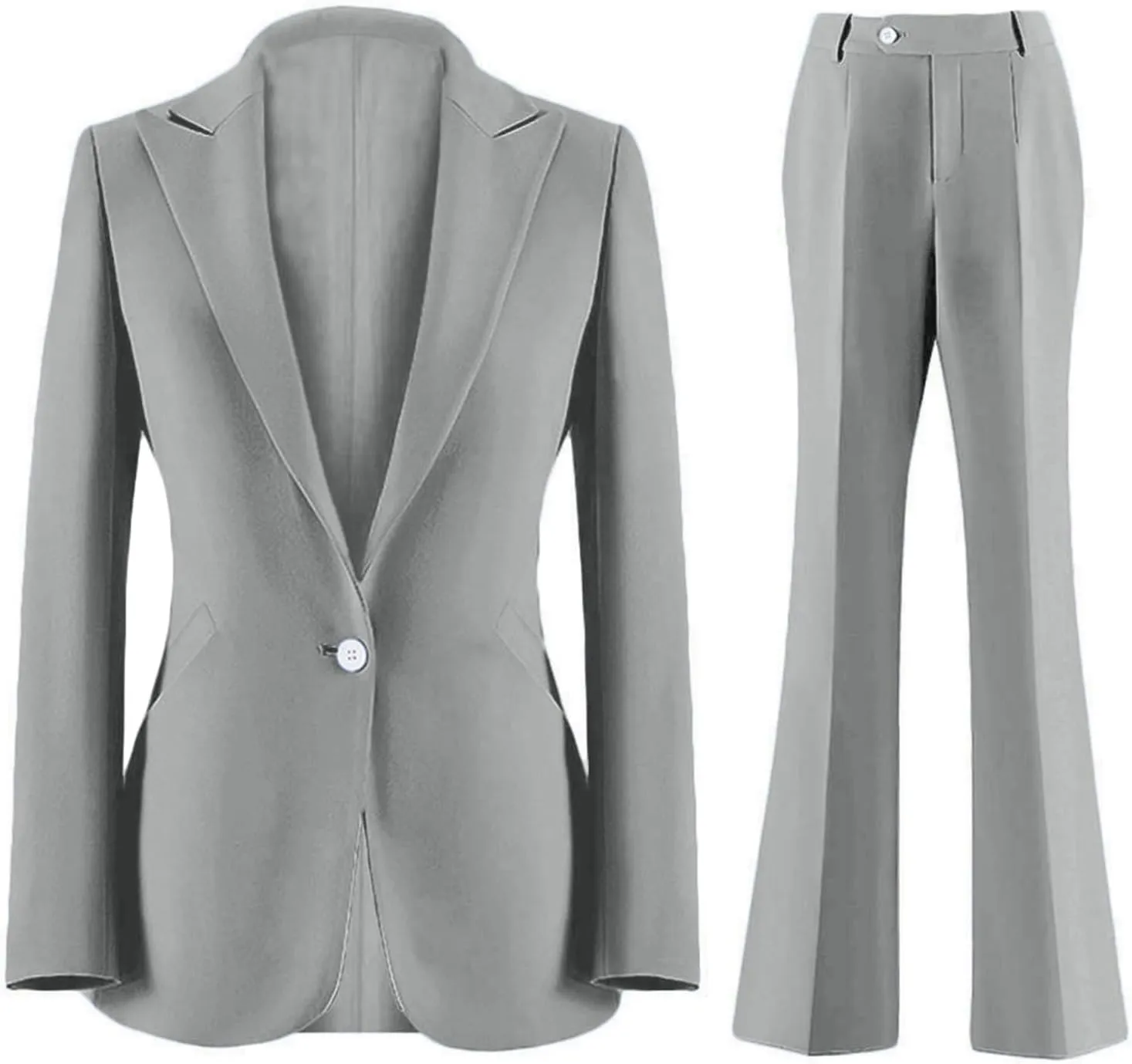 Wemaliyzd Women's Suits 2 Piece Work Office Peak Lapel Slim Fit Office Lady Blazer Pants