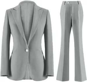 Wemaliyzd Women's Suits 2 Piece Work Office Peak Lapel Slim Fit Office Lady Blazer Pants