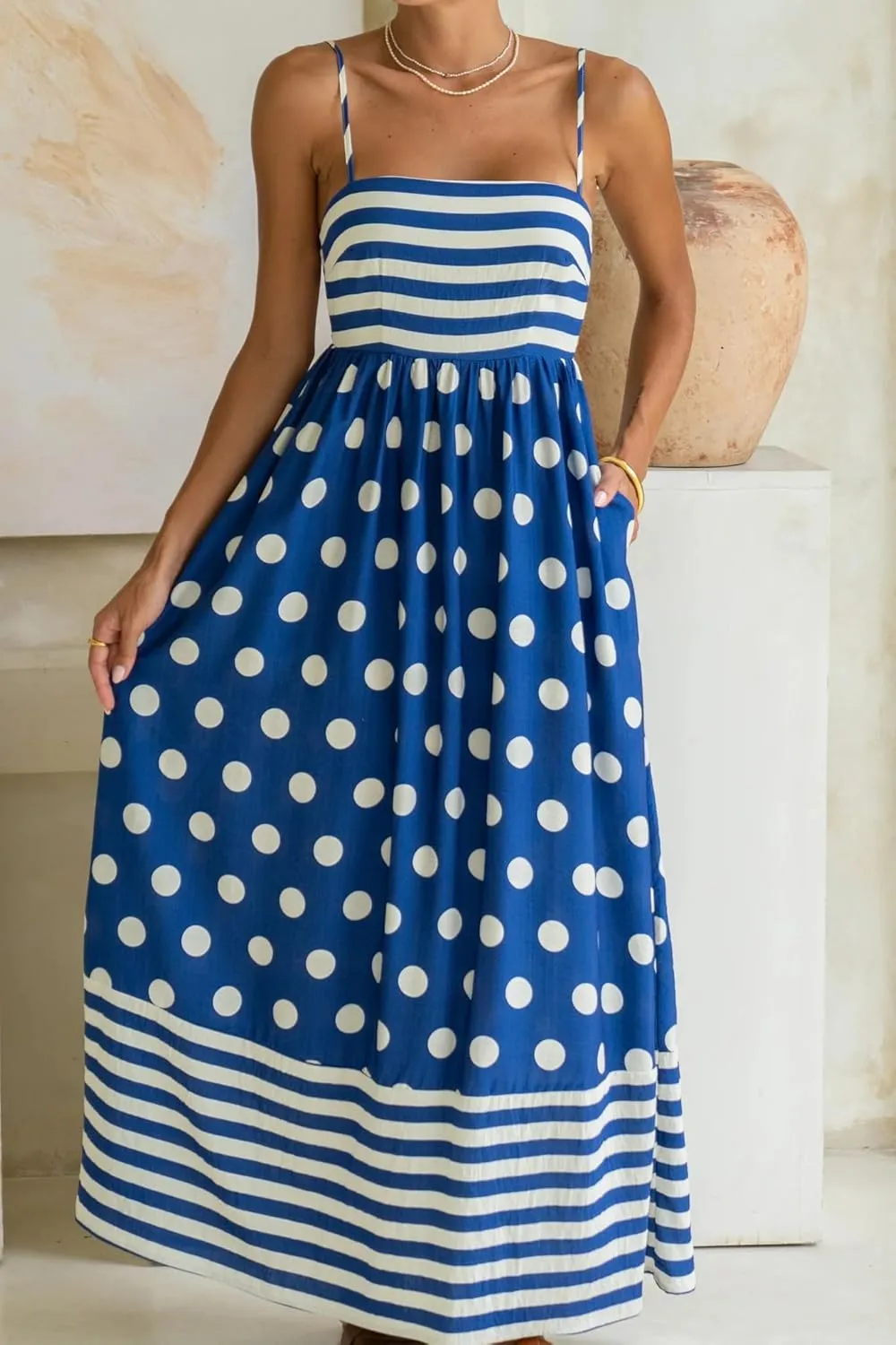 Women Boho Colorful Spaghetti Strap Dress Summer Vacation Beach Long Sun Dress RIC Rac Floral Flowy Cami Maxi Dress