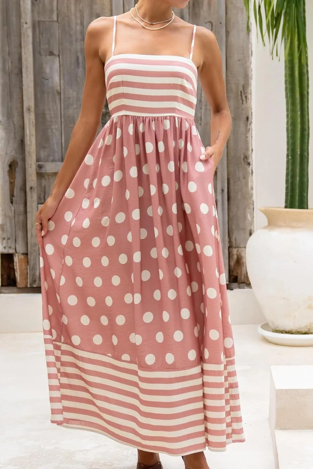 Women Boho Colorful Spaghetti Strap Dress Summer Vacation Beach Long Sun Dress RIC Rac Floral Flowy Cami Maxi Dress