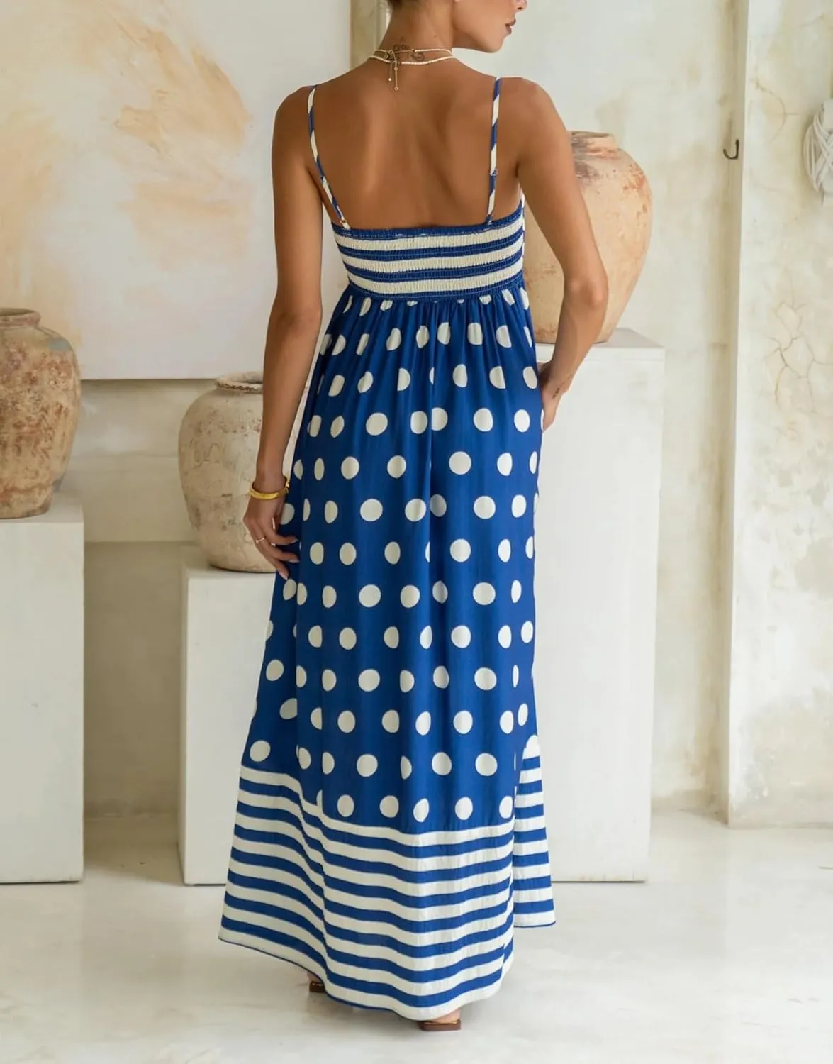 Women Boho Colorful Spaghetti Strap Dress Summer Vacation Beach Long Sun Dress RIC Rac Floral Flowy Cami Maxi Dress